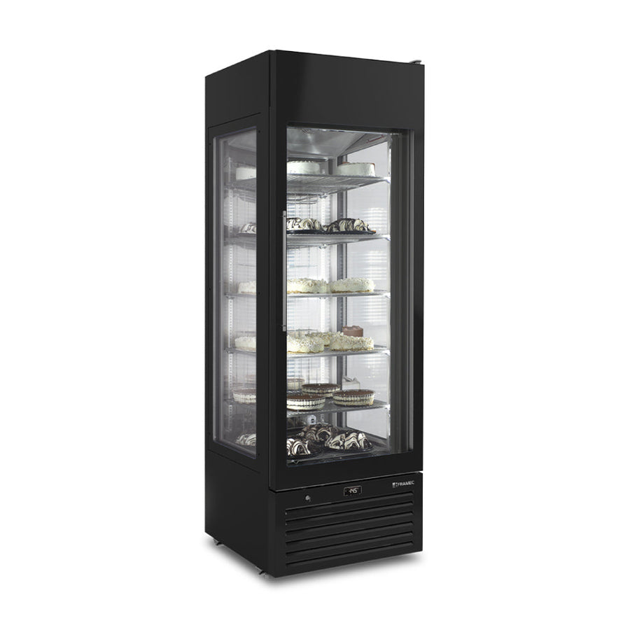 VENERE NSB | 3 Glass Side Black Upright Display - Freezer