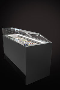 DROP ICE | Compact Gelato Showcase with Square Glass - 6 Pan