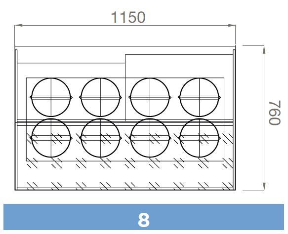 DROP ICE | Compact Gelato Showcase with Square Glass - 6 Pan