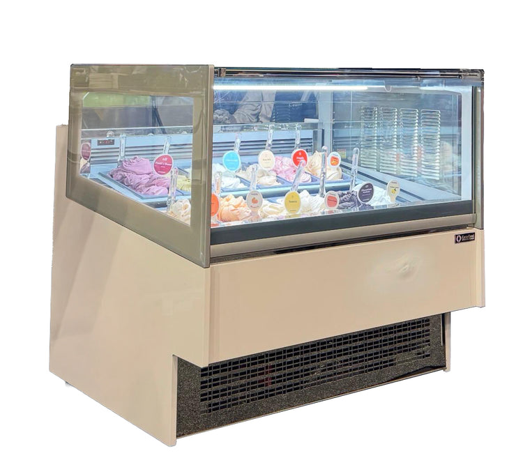 *EX DEMO* EASY KATE G6 | Professional Gelato Showcase with Square Glass - 12 Pan