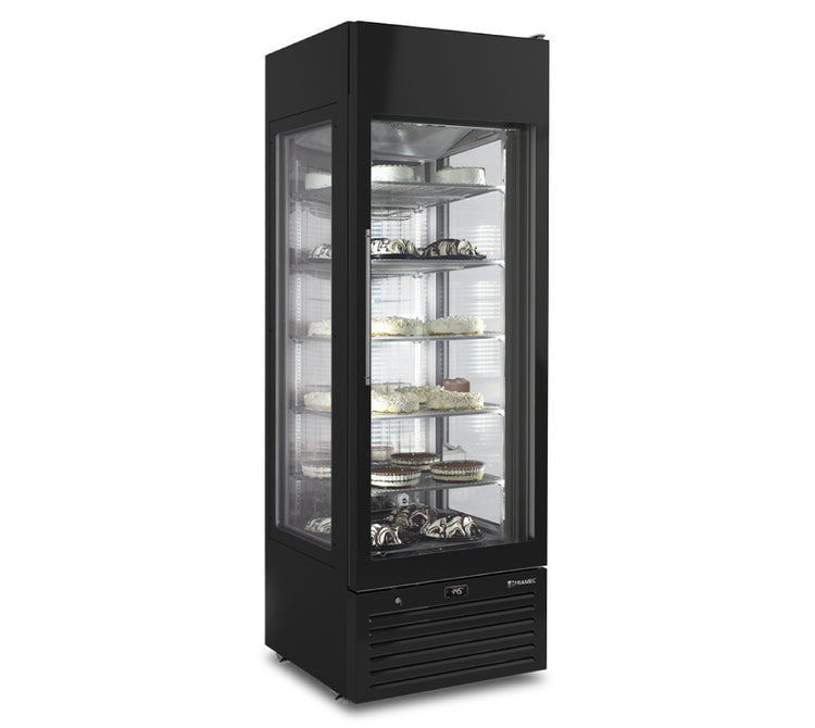 VENERE PSB | 3 Glass Side Black Upright Display - Fridge