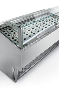 TWIN 12 L | Professional Gelato Showcase with Square Glass - 12 Pan